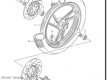 FRONT WHEEL - GS550ES GS550ESE GS550EF GS550ESF GS550ESG 83-86 (D-G) USA (E03)