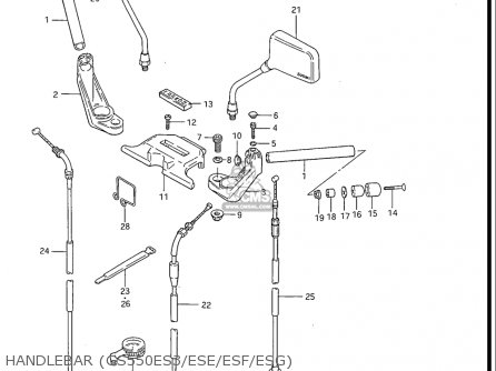 HANDLEBAR (GS550ES3/ESE/ESF/ESG) - GS550ES GS550ESE GS550EF GS550ESF GS550ESG 83-86 (D-G) USA (E03)