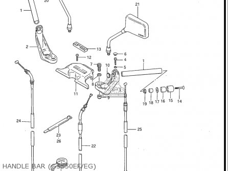 HANDLE BAR (GS550EF/EG) - GS550ES GS550ESE GS550EF GS550ESF GS550ESG 83-86 (D-G) USA (E03)