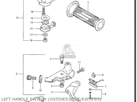 LEFT HANDLE SWITCH (GS550ES3/ESE/ESF/ESG) - GS550ES GS550ESE GS550EF GS550ESF GS550ESG 83-86 (D-G) USA (E03)