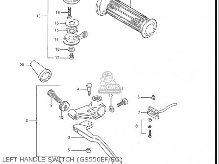 LEFT HANDLE SWITCH (GS550EF/EG) - GS550ES GS550ESE GS550EF GS550ESF GS550ESG 83-86 (D-G) USA (E03)