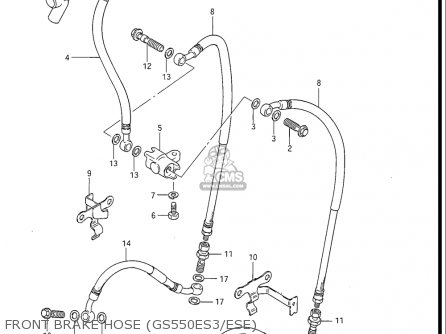 FRONT BRAKE HOSE (GS550ES3/ESE) - GS550ES GS550ESE GS550EF GS550ESF GS550ESG 83-86 (D-G) USA (E03)