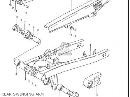 REAR SWINGING ARM - GS550ES GS550ESE GS550EF GS550ESF GS550ESG 83-86 (D-G) USA (E03)