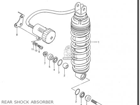 REAR SHOCK ABSORBER - GS550ES GS550ESE GS550EF GS550ESF GS550ESG 83-86 (D-G) USA (E03)