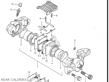 REAR CALIPERS - GS550ES GS550ESE GS550EF GS550ESF GS550ESG 83-86 (D-G) USA (E03)