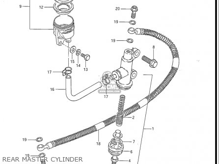 REAR MASTER CYLINDER - GS550ES GS550ESE GS550EF GS550ESF GS550ESG 83-86 (D-G) USA (E03)