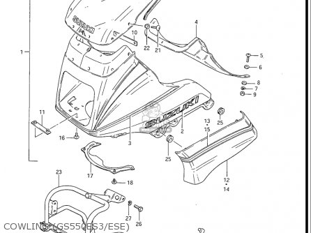 COWLING (GS550ES3/ESE) - GS550ES GS550ESE GS550EF GS550ESF GS550ESG 83-86 (D-G) USA (E03)