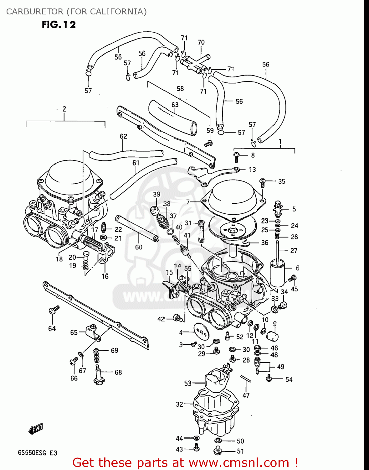 CARBURETOR (FOR CALIFORNIA) GS550ES3 1983 (D) USA (E03)