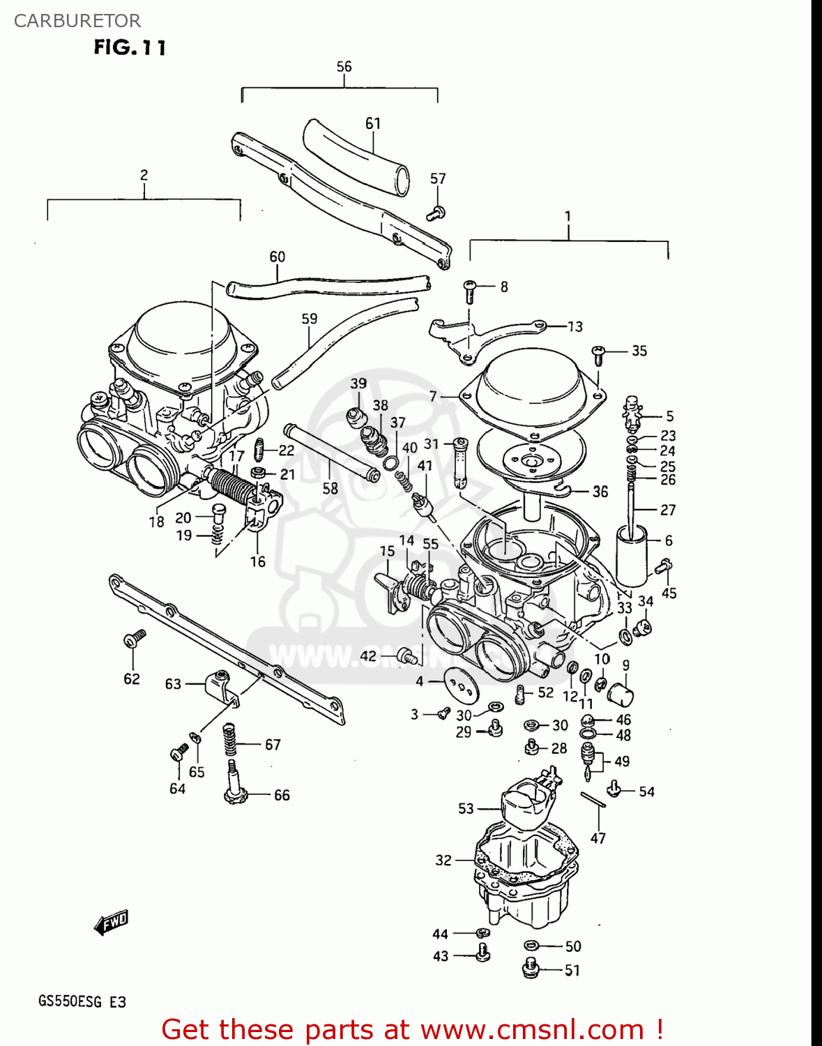 CARBURETOR GS550ES3 1984 (E) USA (E03)