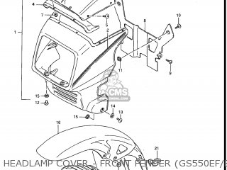 HEADLAMP COVER - FRONT FENDER (GS550EF/EG) - GS550ES3 1985 (F) USA (E03)