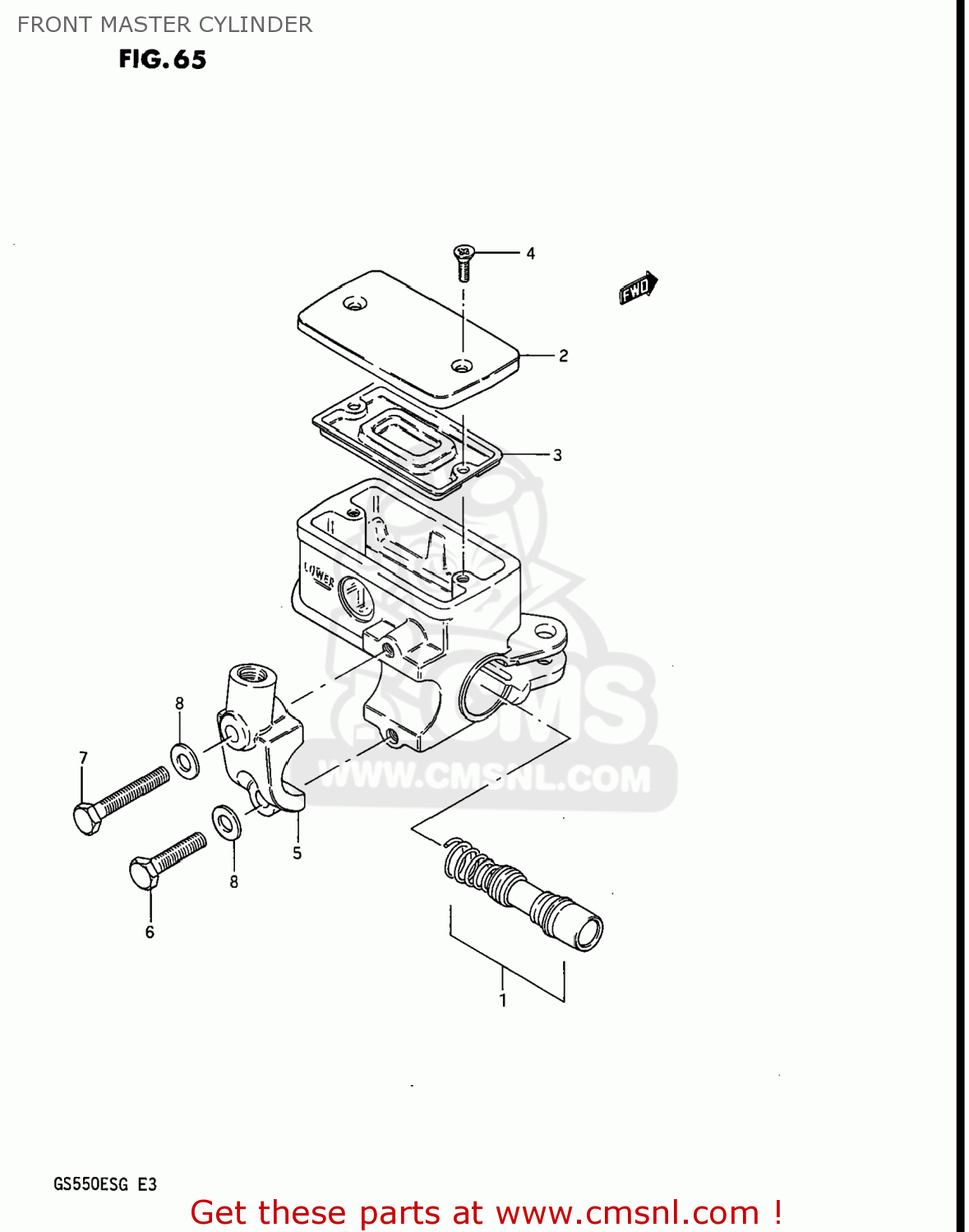 FRONT MASTER CYLINDER GS550ES3 1986 (G) USA (E03)