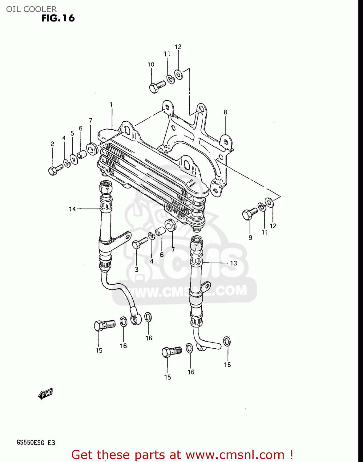 OIL COOLER GS550ES3 1986 (G) USA (E03)