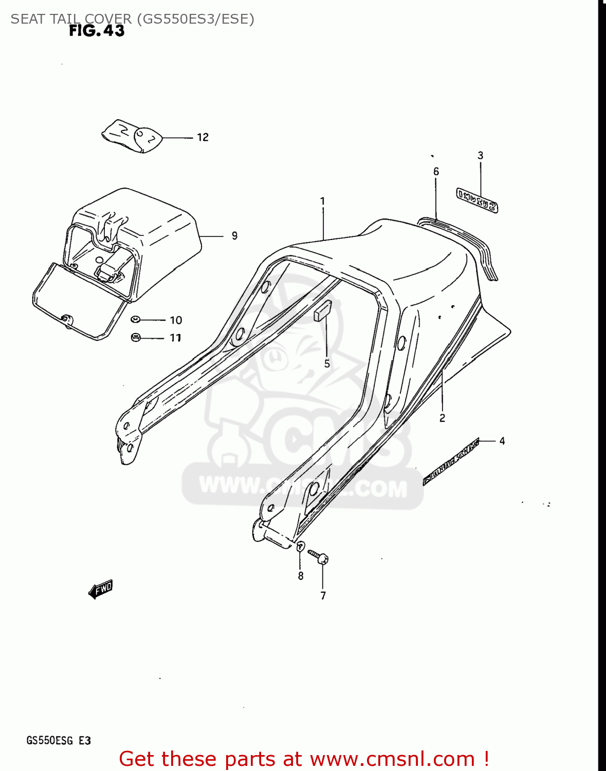 SEAT TAIL COVER (GS550ES3/ESE) GS550ES3 1986 (G) USA (E03)