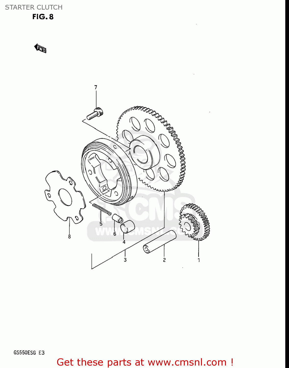 STARTER CLUTCH GS550ES3 1986 (G) USA (E03)