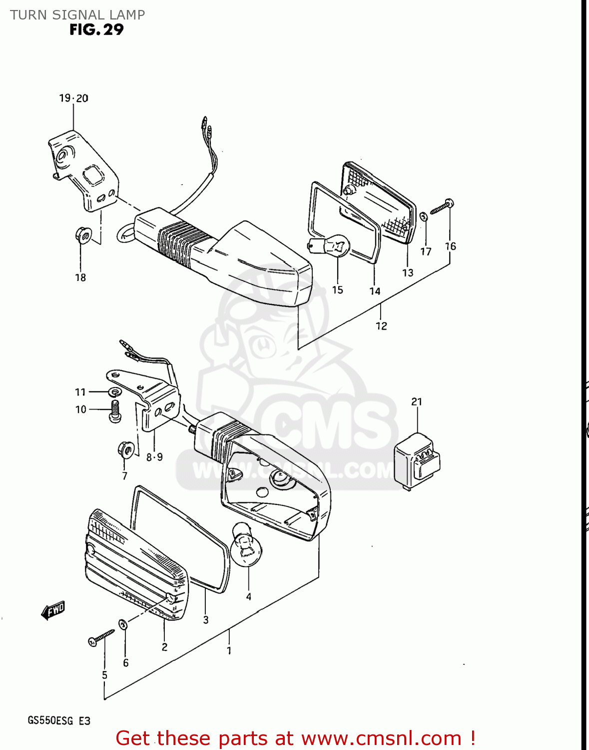 TURN SIGNAL LAMP GS550ES3 1986 (G) USA (E03)