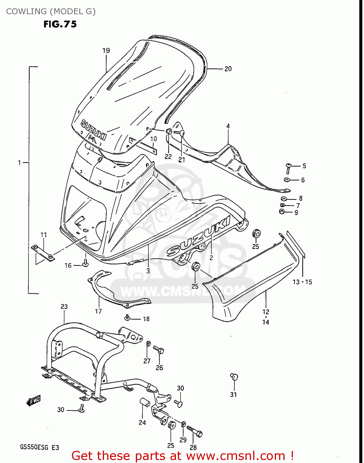 COWLING (MODEL G) GS550ESE 1983 (D) USA (E03)