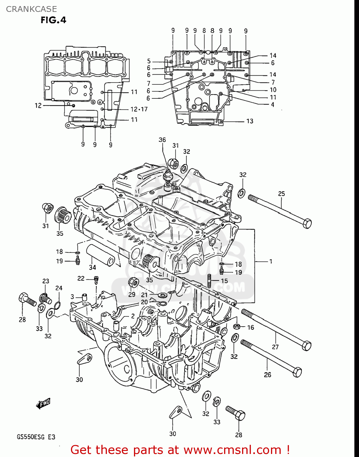 CRANKCASE GS550ESE 1984 (E) USA (E03)