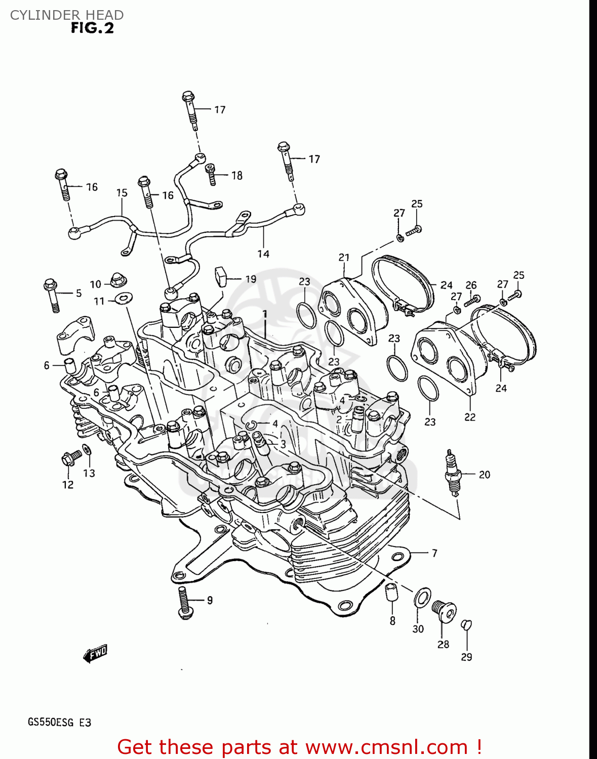 CYLINDER HEAD GS550ESE 1984 (E) USA (E03)