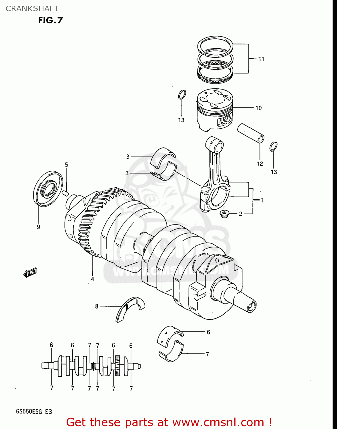 CRANKSHAFT GS550ESE 1986 (G) USA (E03)