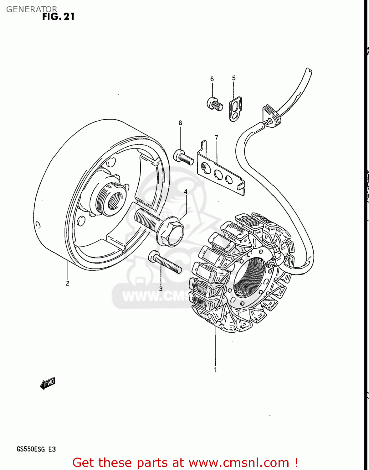 GENERATOR GS550ESE 1986 (G) USA (E03)