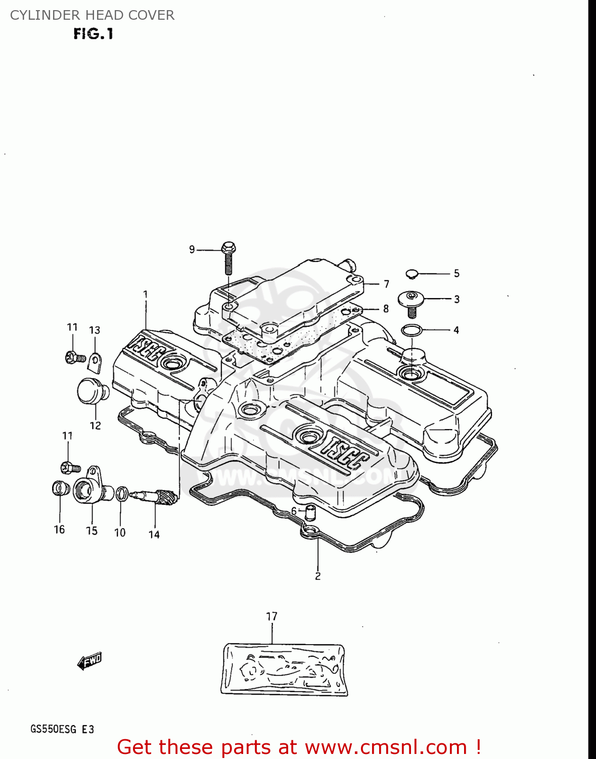 CYLINDER HEAD COVER GS550ESF 1983 (D) USA (E03)