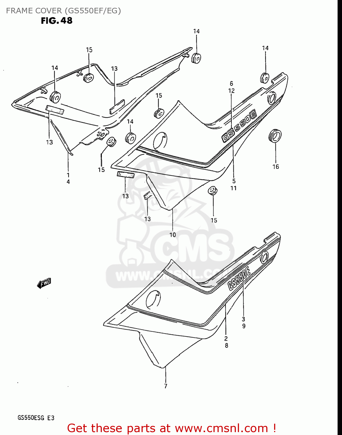 FRAME COVER (GS550EF/EG) GS550ESF 1983 (D) USA (E03)
