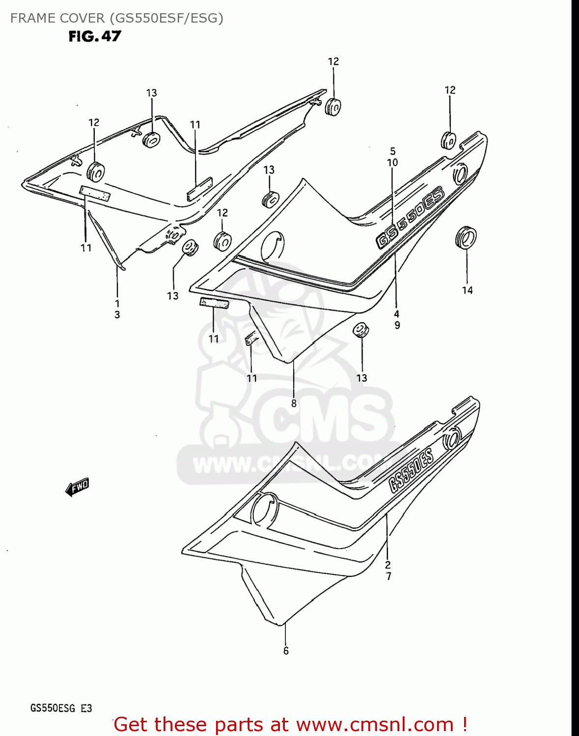 FRAME COVER (GS550ESF/ESG) GS550ESF 1983 (D) USA (E03)
