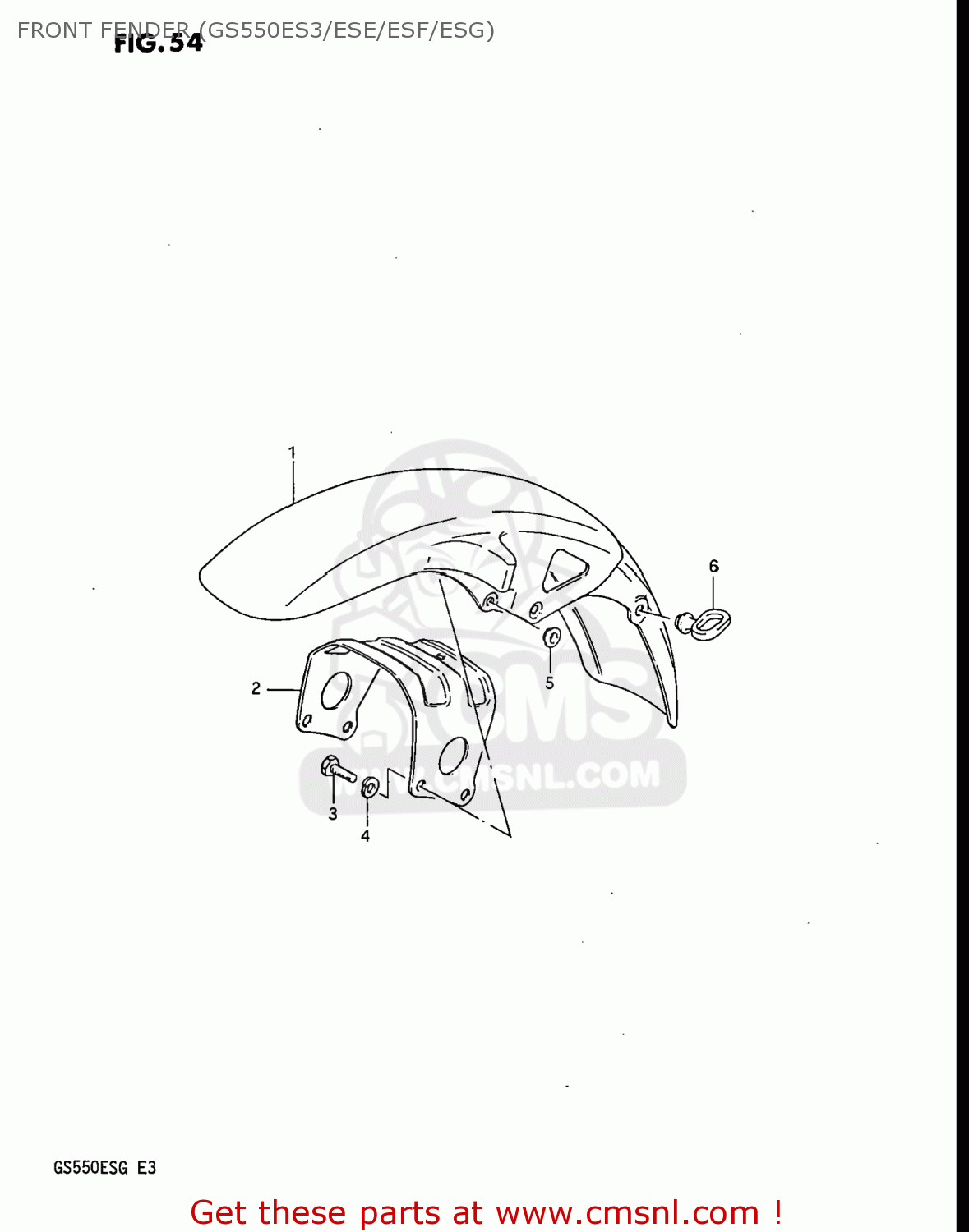 FRONT FENDER (GS550ES3/ESE/ESF/ESG) GS550ESF 1983 (D) USA (E03)