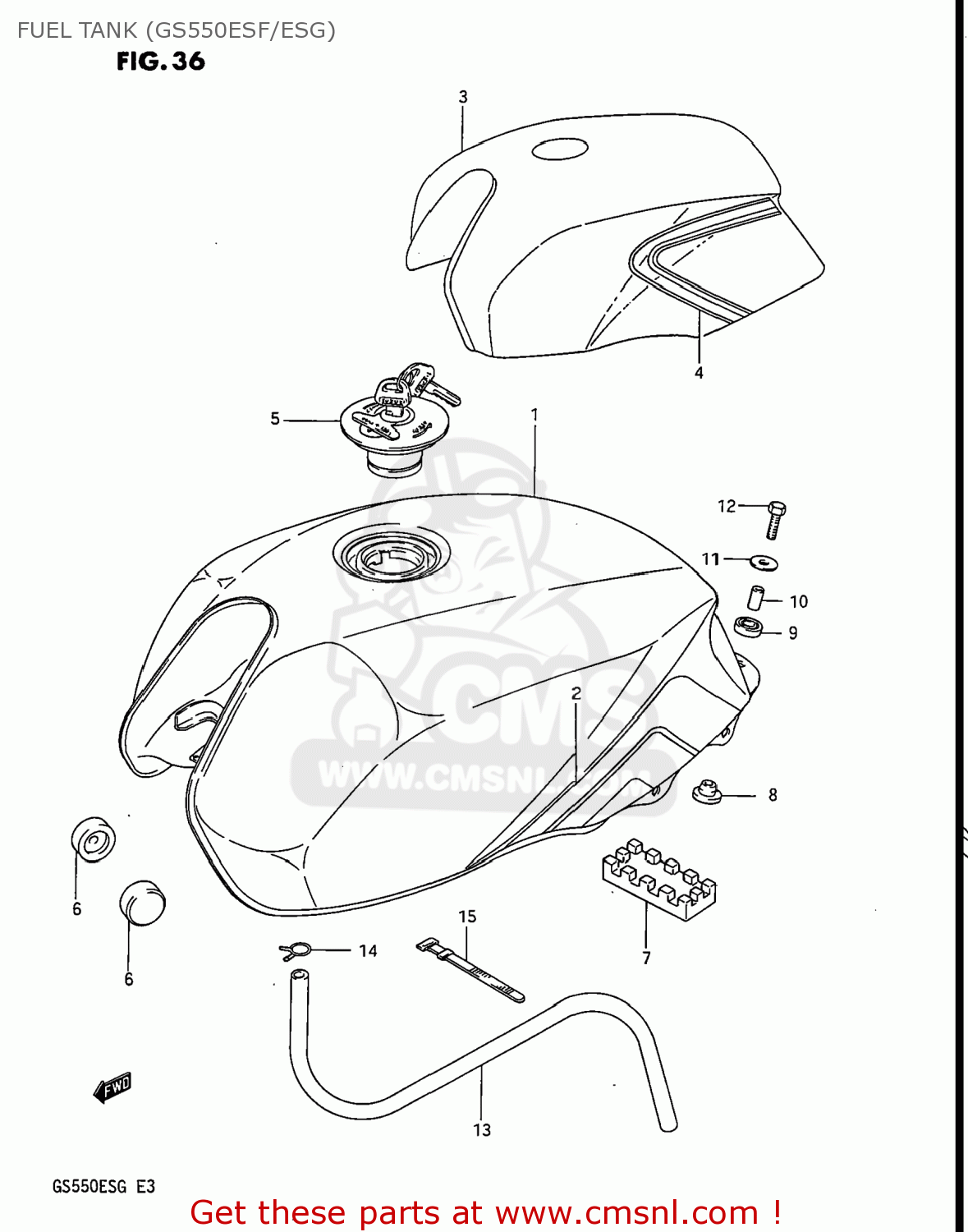 FUEL TANK (GS550ESF/ESG) GS550ESF 1983 (D) USA (E03)