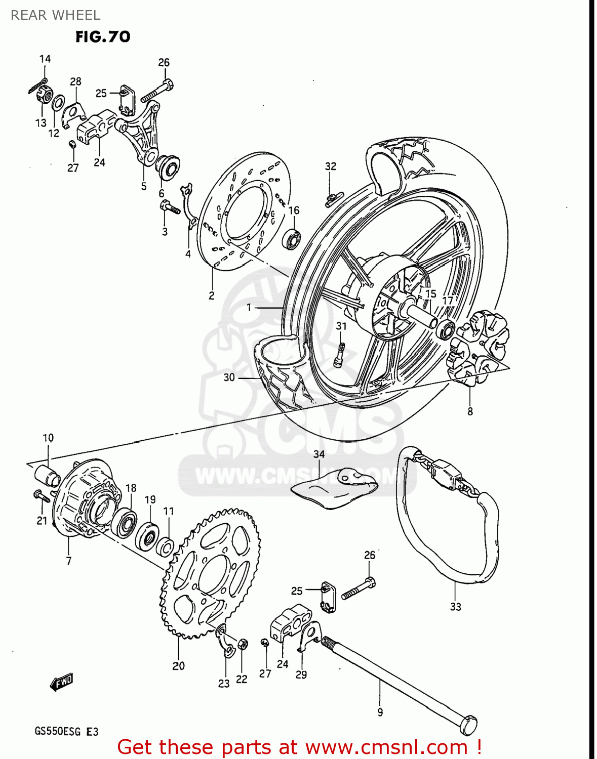 REAR WHEEL GS550ESF 1983 (D) USA (E03)