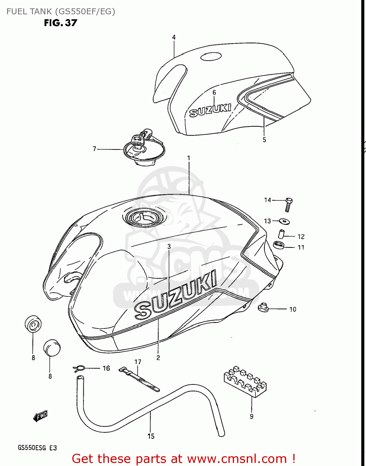FUEL TANK (GS550EF/EG) GS550ESF 1984 (E) USA (E03)