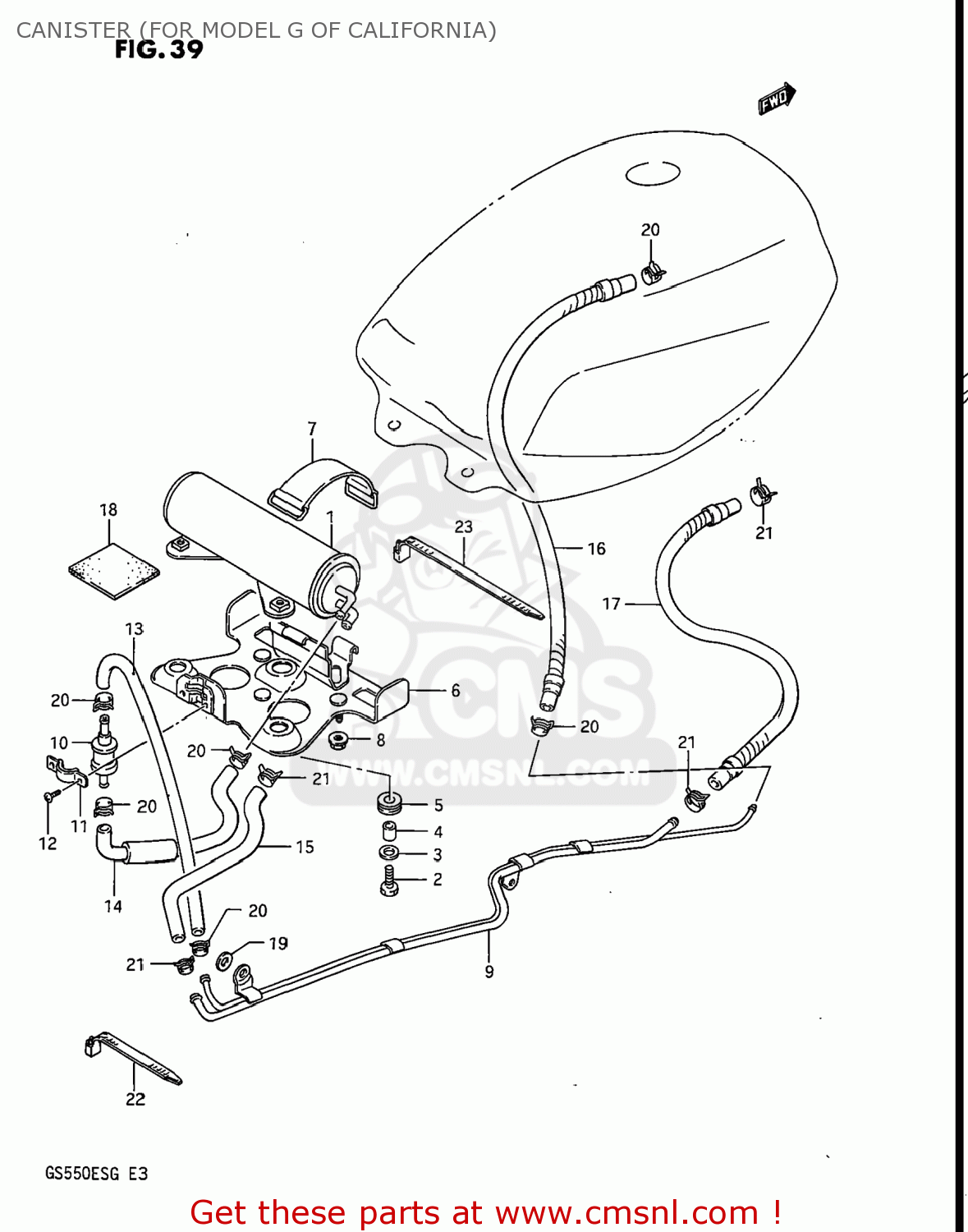 CANISTER (FOR MODEL G OF CALIFORNIA) GS550ESF 1985 (F) USA (E03)