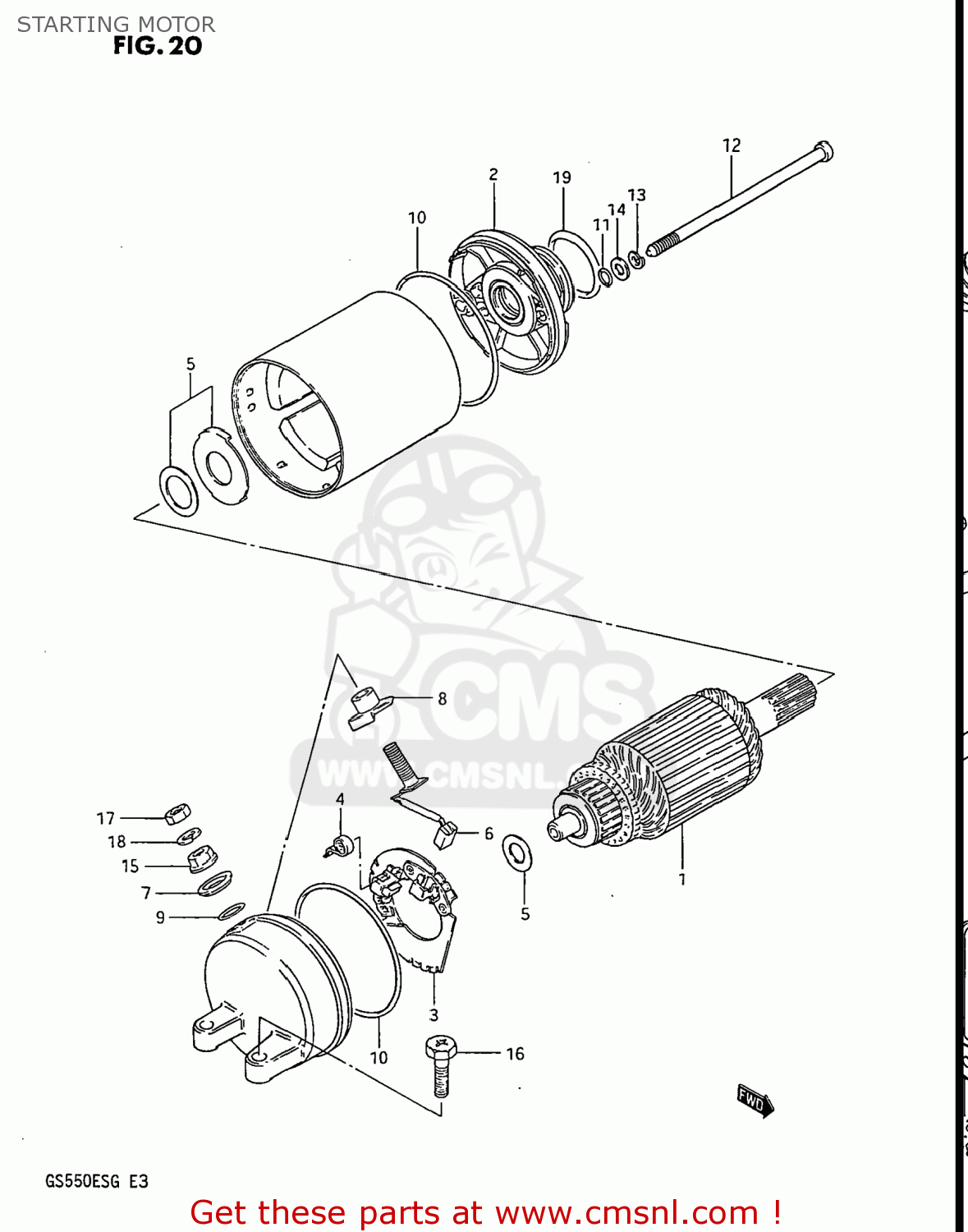 STARTING MOTOR GS550ESF 1985 (F) USA (E03)