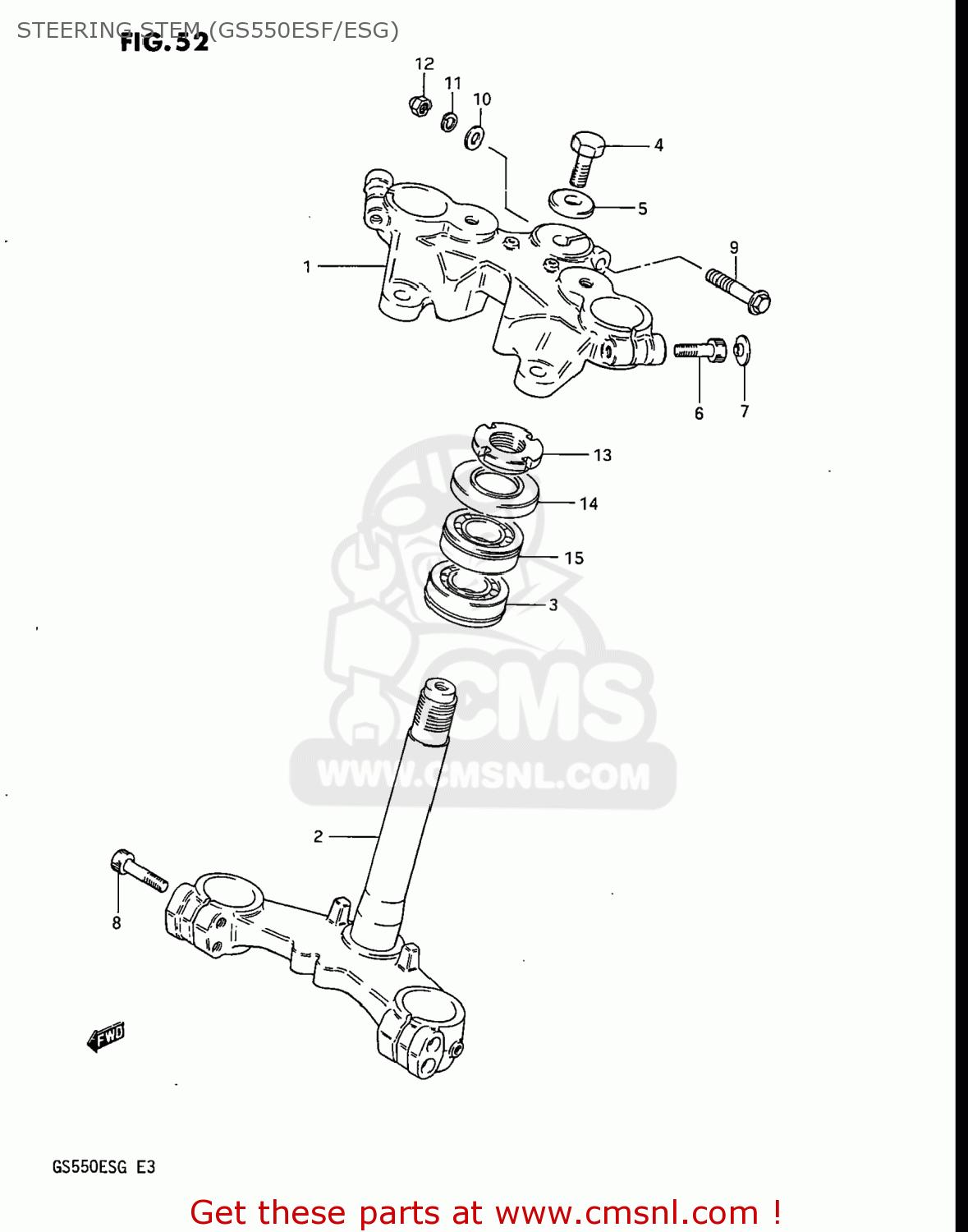 STEERING STEM (GS550ESF/ESG) GS550ESF 1986 (G) USA (E03)