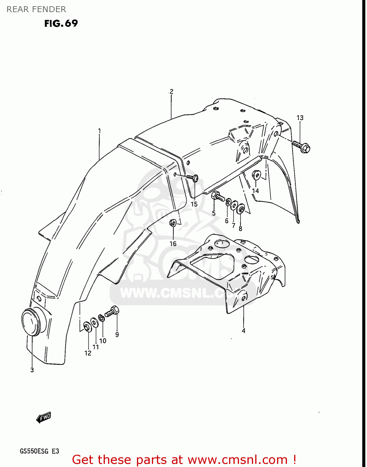 REAR FENDER GS550ESG 1984 (E) USA (E03)