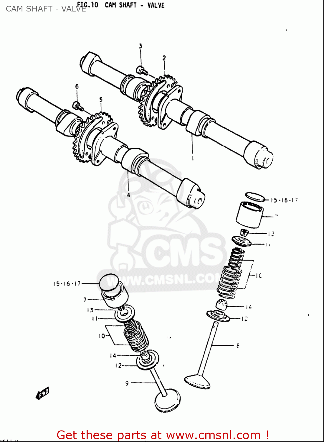 CAM SHAFT - VALVE GS550L 1979 (N) USA (E03)