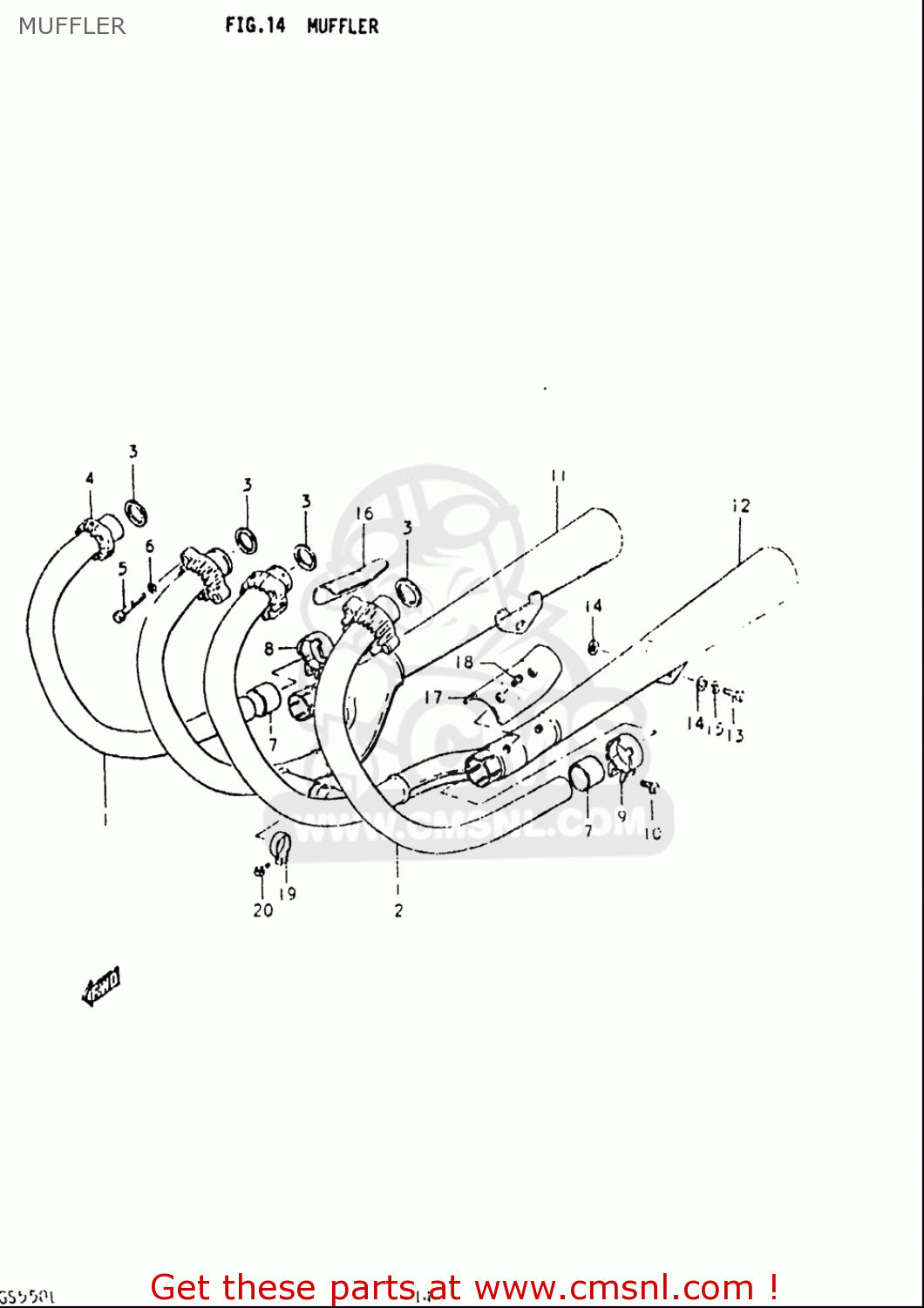 MUFFLER GS550L 1979 (N) USA (E03)