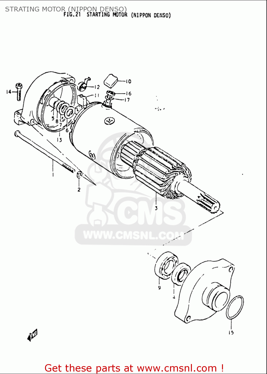 STRATING MOTOR (NIPPON DENSO) GS550L 1979 (N) USA (E03)
