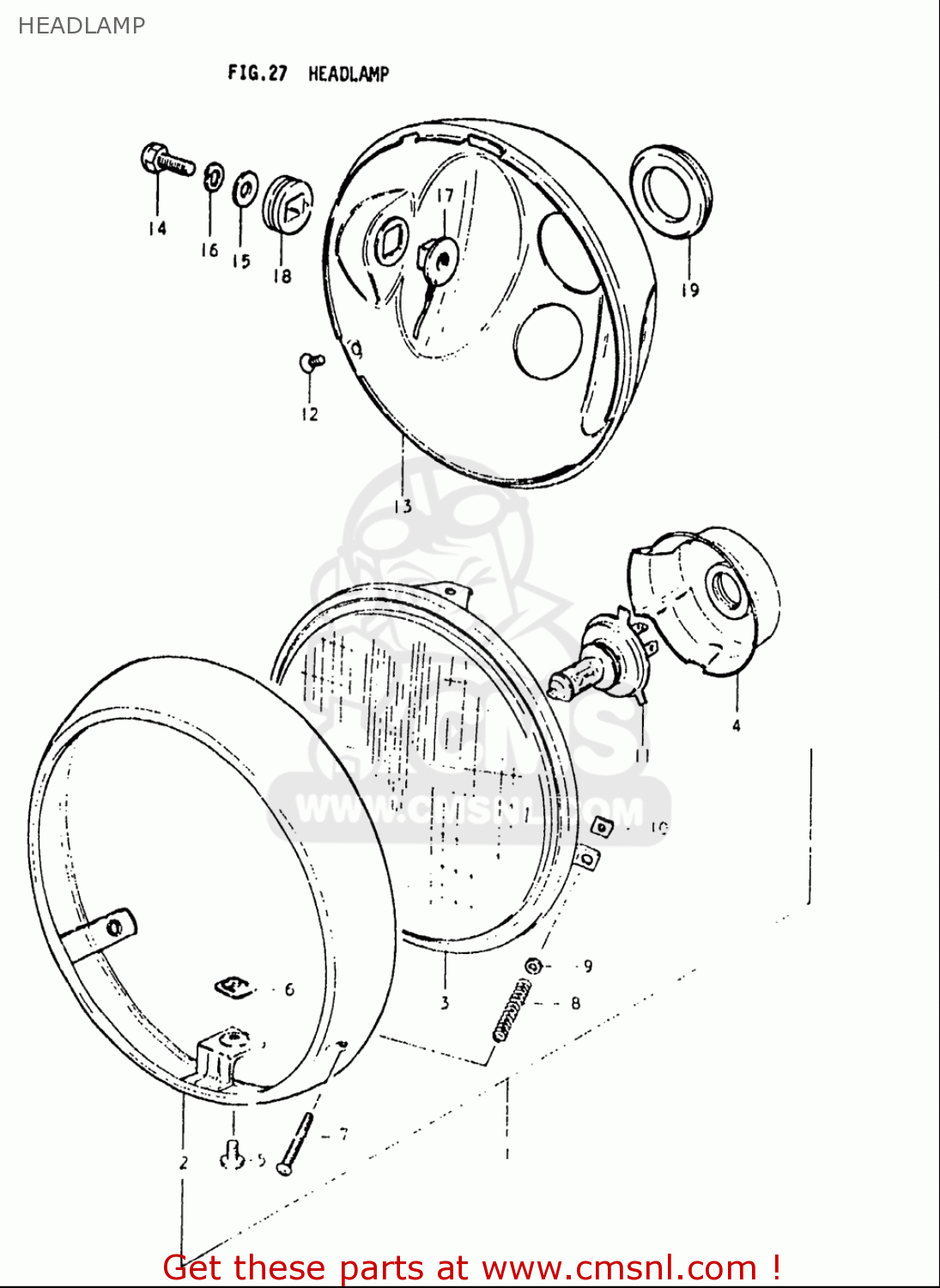 HEADLAMP GS550L 1979 (N) USA (E03)