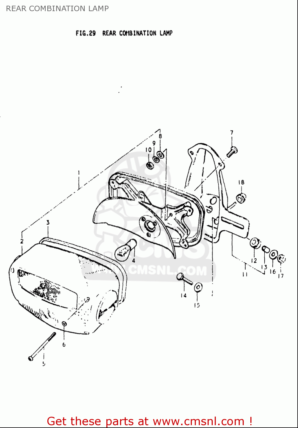 REAR COMBINATION LAMP GS550L 1979 (N) USA (E03)