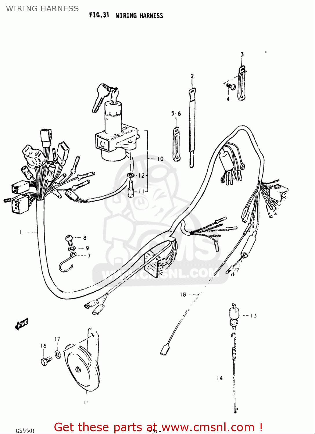 WIRING HARNESS GS550L 1979 (N) USA (E03)