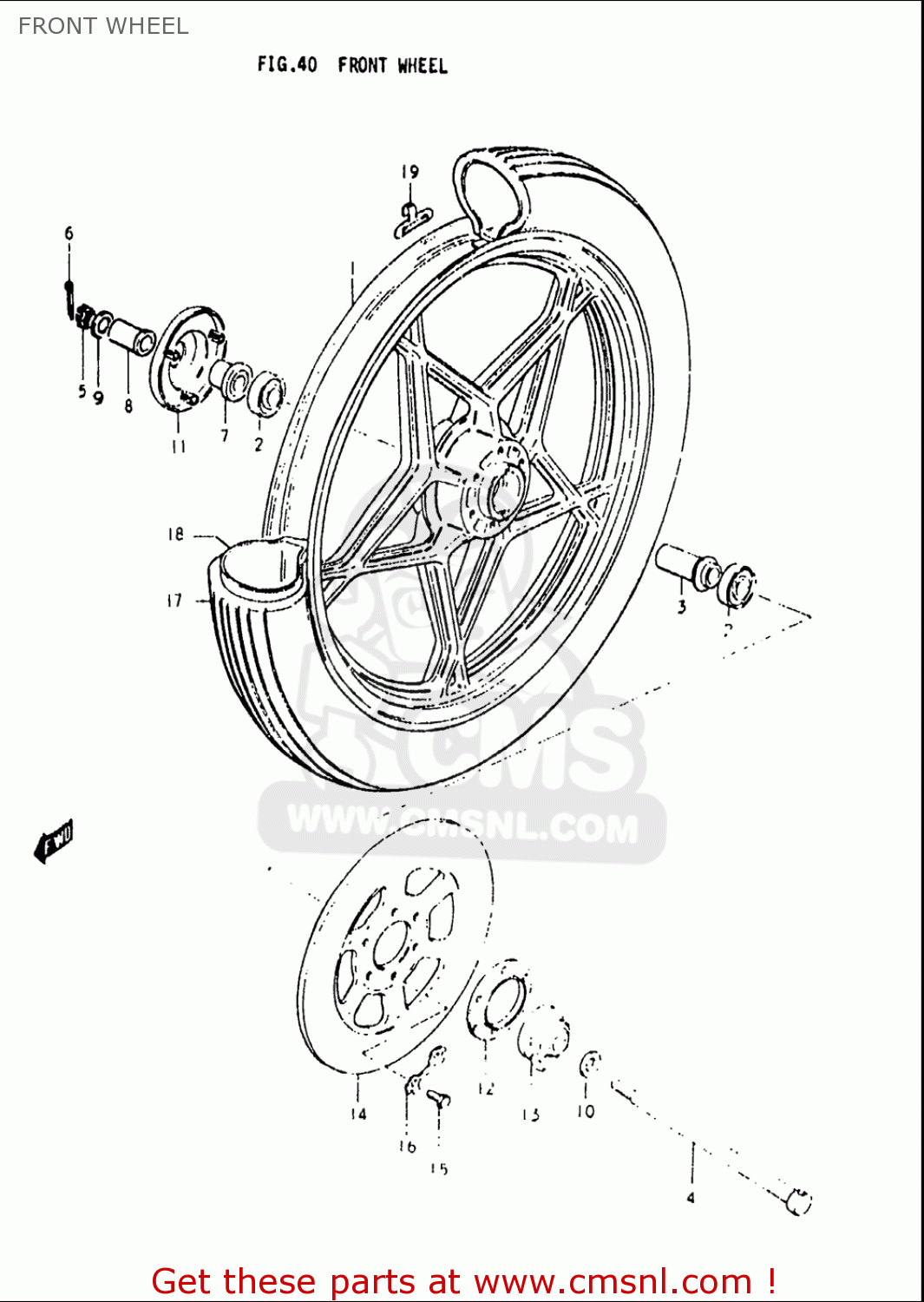 FRONT WHEEL GS550L 1979 (N) USA (E03)