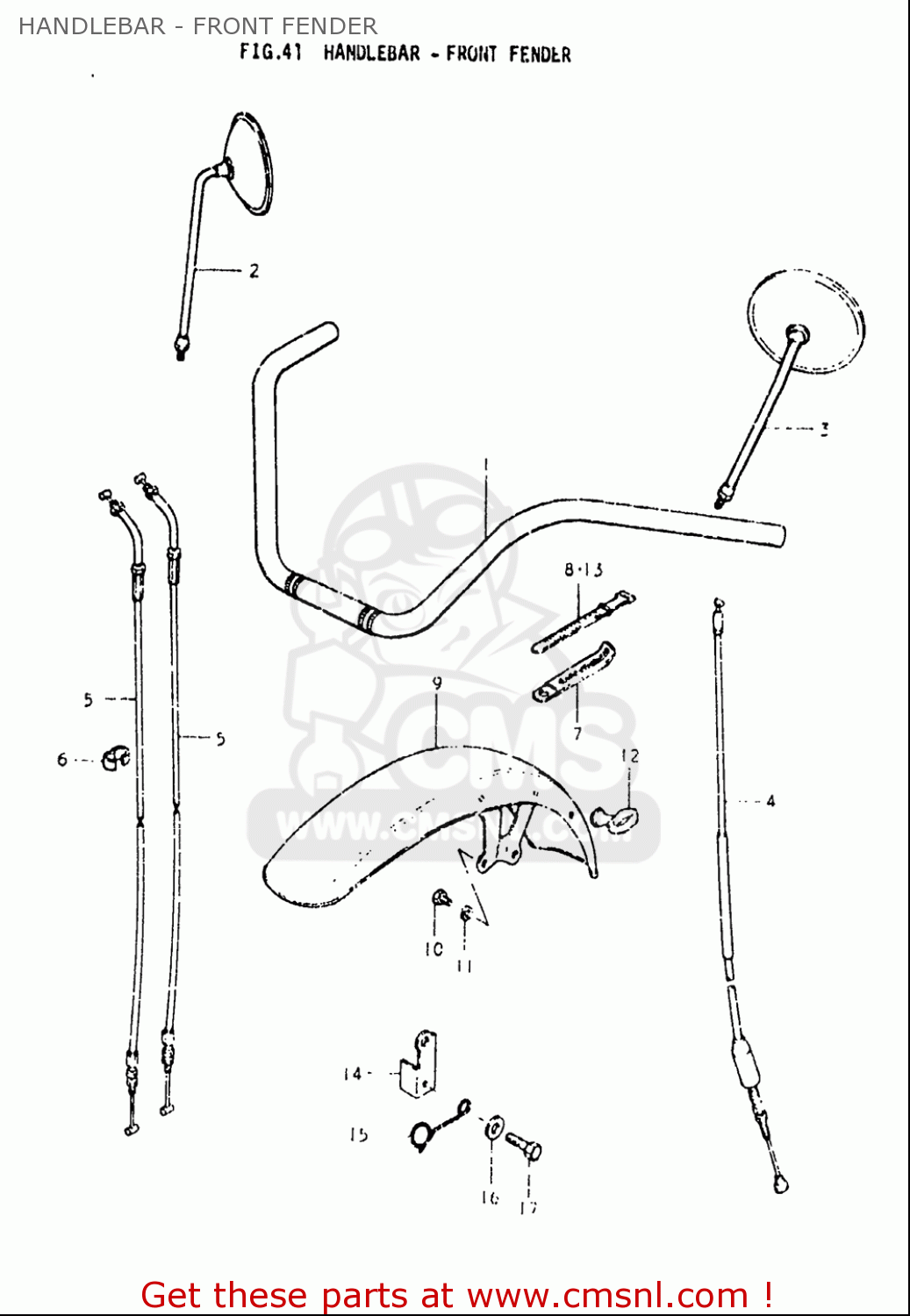HANDLEBAR - FRONT FENDER GS550L 1979 (N) USA (E03)