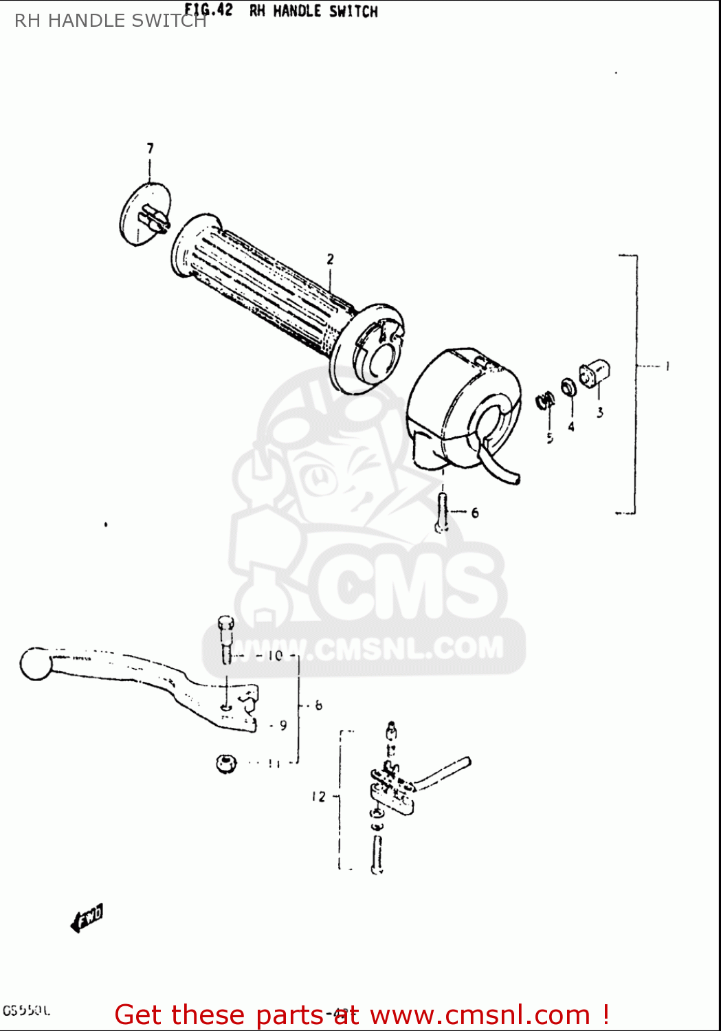 RH HANDLE SWITCH GS550L 1979 (N) USA (E03)