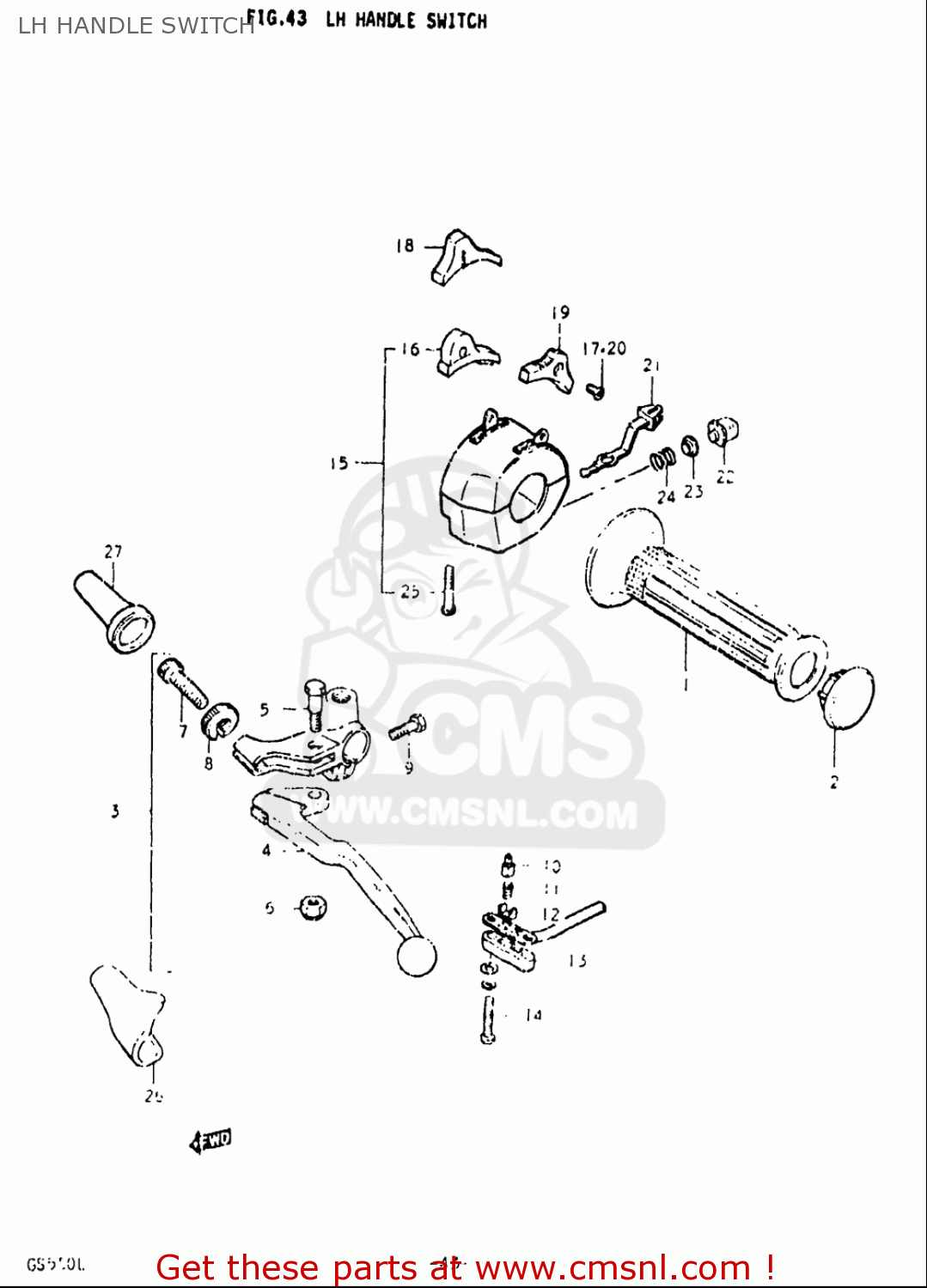 LH HANDLE SWITCH GS550L 1979 (N) USA (E03)