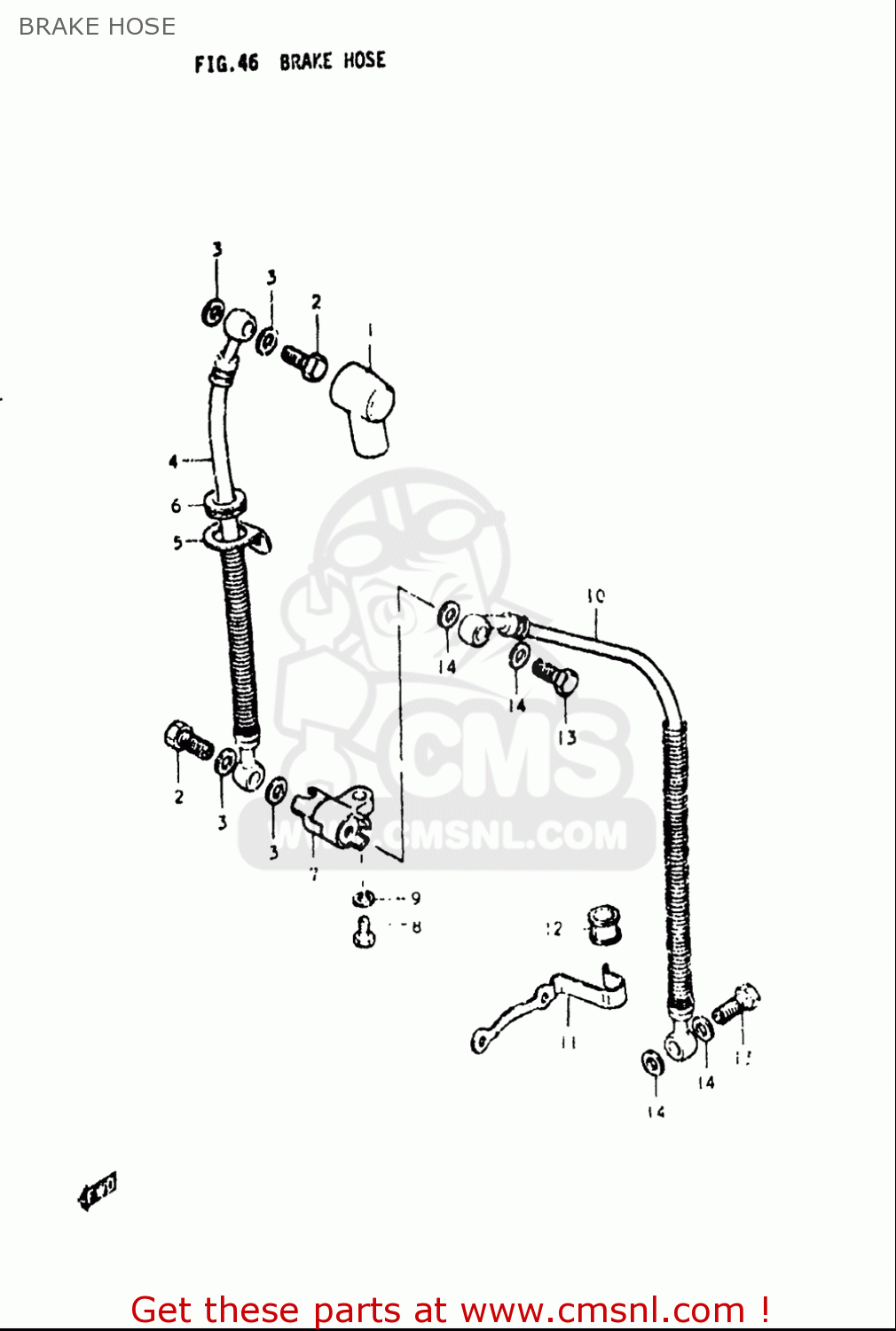 BRAKE HOSE GS550L 1979 (N) USA (E03)