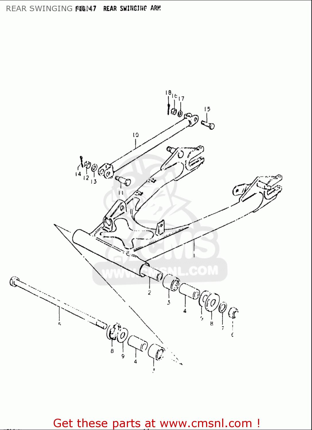 REAR SWINGING ARM GS550L 1979 (N) USA (E03)