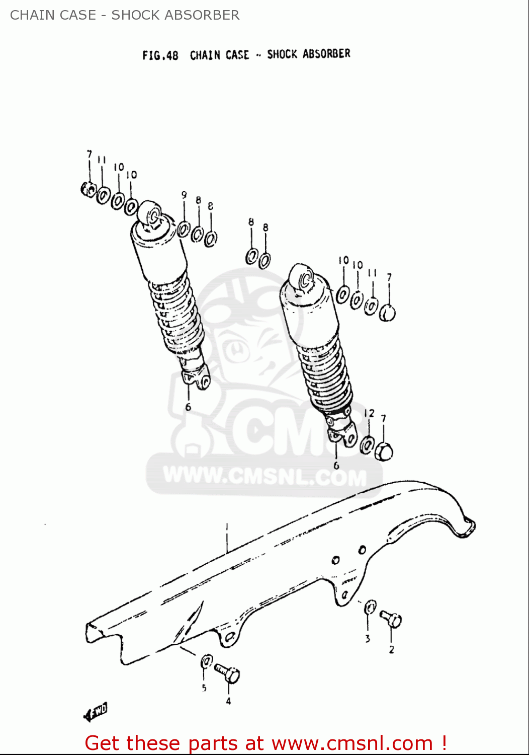 CHAIN CASE - SHOCK ABSORBER GS550L 1979 (N) USA (E03)