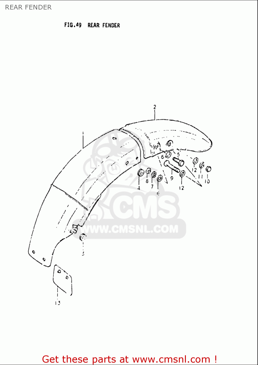 REAR FENDER GS550L 1979 (N) USA (E03)