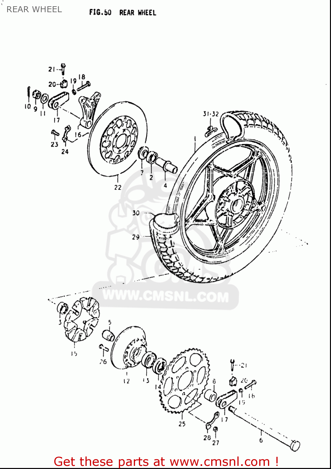 REAR WHEEL GS550L 1979 (N) USA (E03)